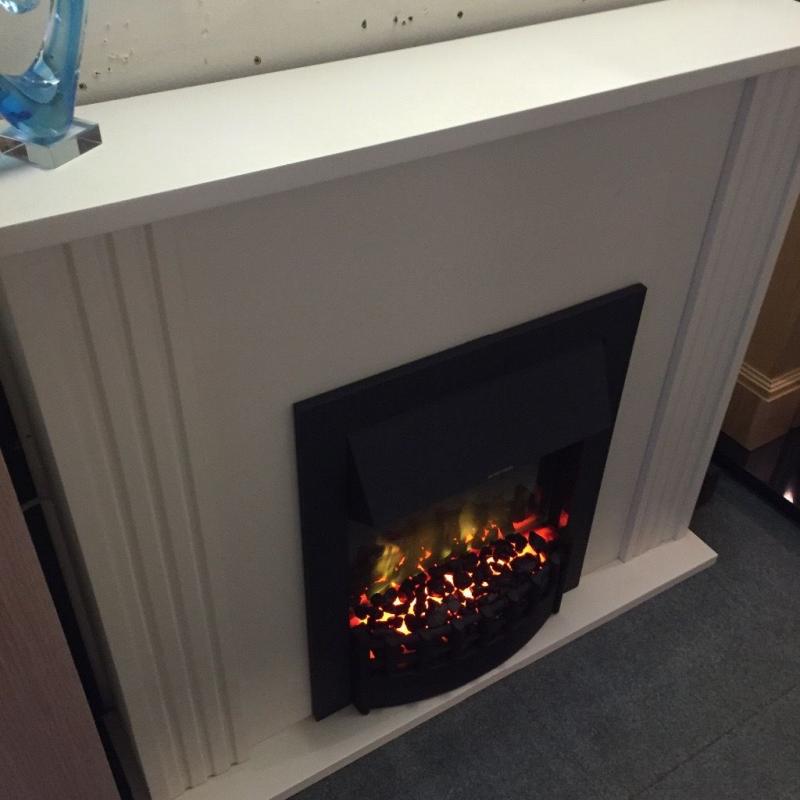 CREAM ELECTRIC FIREPLACE SUITE