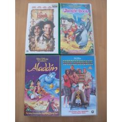 Lot of 7 Spice Girls and Family Movies VHS Video Tapes robin williams, disney, hook, aladdin, music