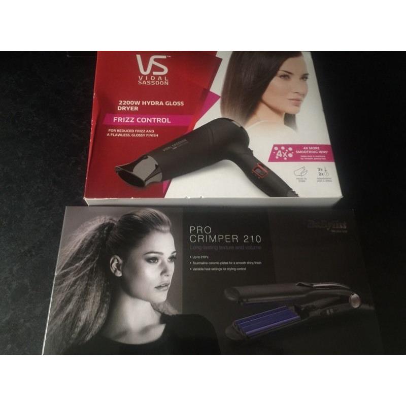 Brand new crimper and hair dryer