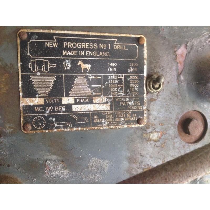 Progress number 1 pillar drill