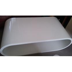 Dwell oval gloss coffee table white