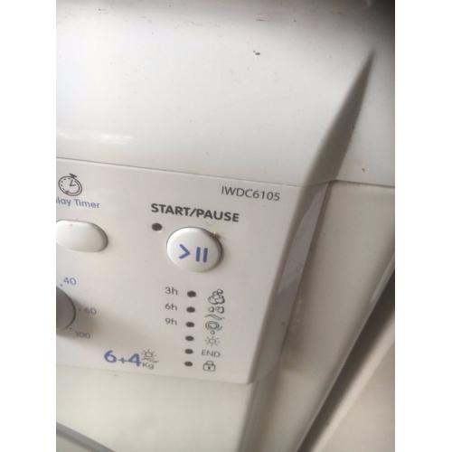 Indesit IWDC6105 white washer dryer for sale - fits under standard counter