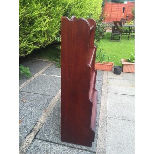 Dark wood, 4 shelf bookshelf with drawer