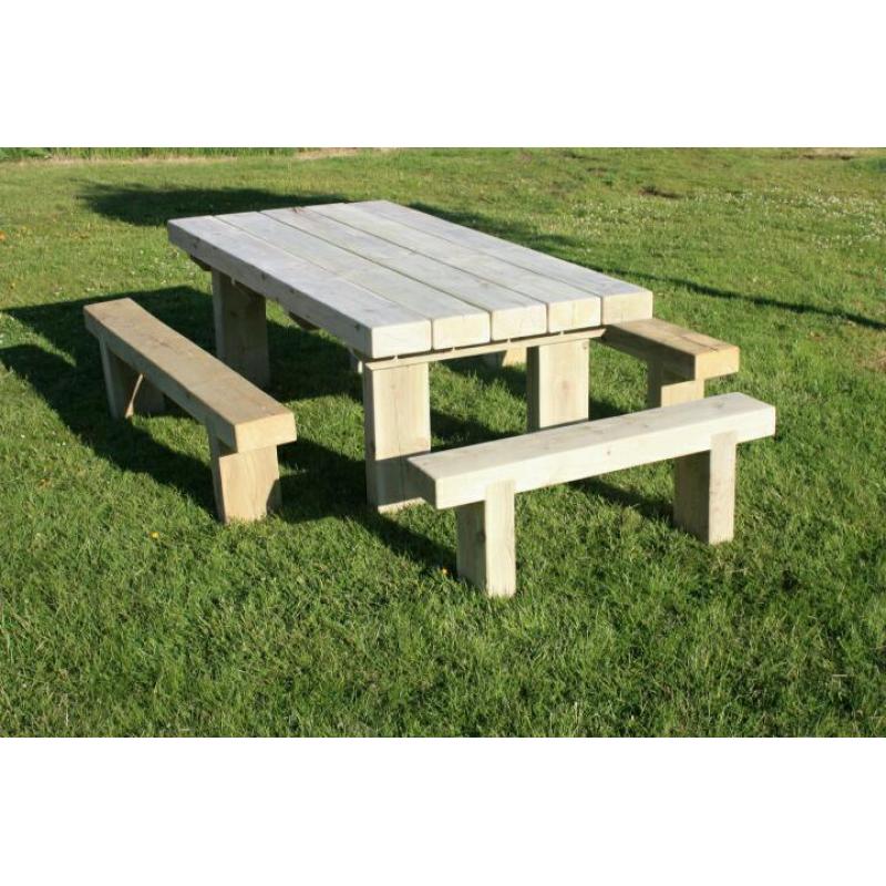 Sleeper table railway sleeper bench garden bench seat garden furniture set Loughview Joinery