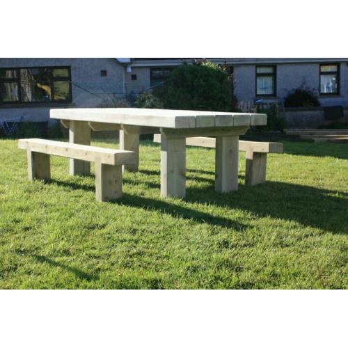 Sleeper table railway sleeper bench garden bench seat garden furniture set Loughview Joinery
