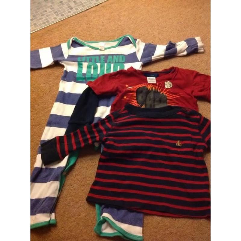 12-18 months sleepsuit and 2 tops