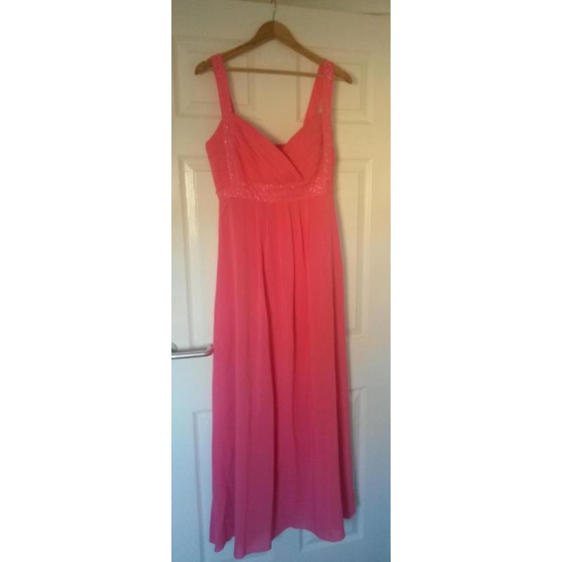 Hot pink full length dress