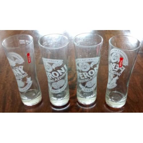 4 x Peroni Nastro Azzuro HALF Pint Glasses