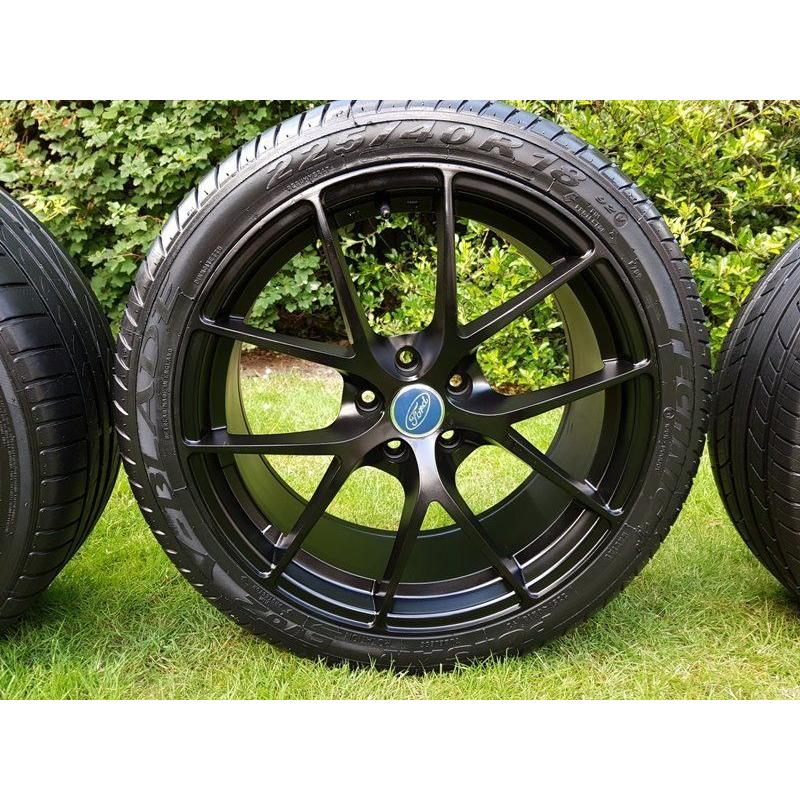18 " BLACK ALLOY WHEELS - FORD-VOLVO-RENAULT-PEUGEOT JAGUAR - 5x108 ALLOYS IN MINT CONDITION