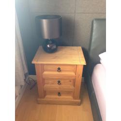 Solid Wood 4 drawer chest & 3 drawer bedside cabinet
