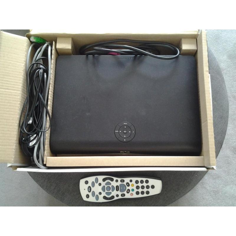 Sky+ HD box with cables and remote control