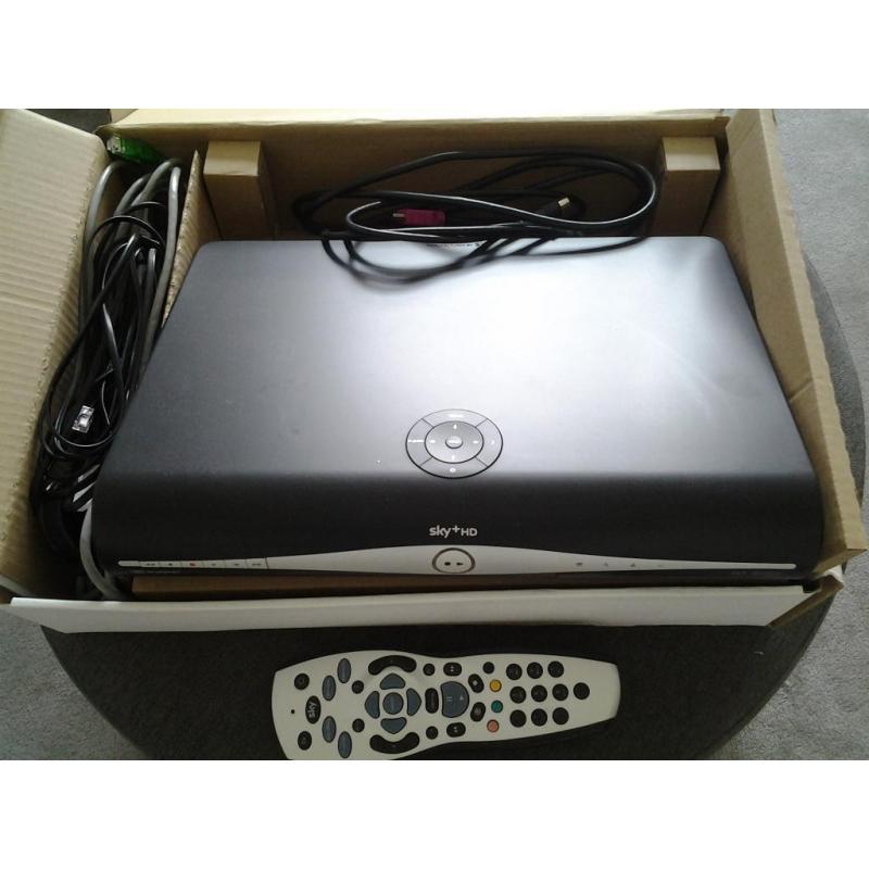 Sky+ HD box with cables and remote control
