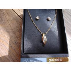 Marks & Spencers gold plated necklace & earring set