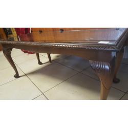 Antique Coffee Table With Glass Top