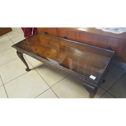 Antique Coffee Table With Glass Top