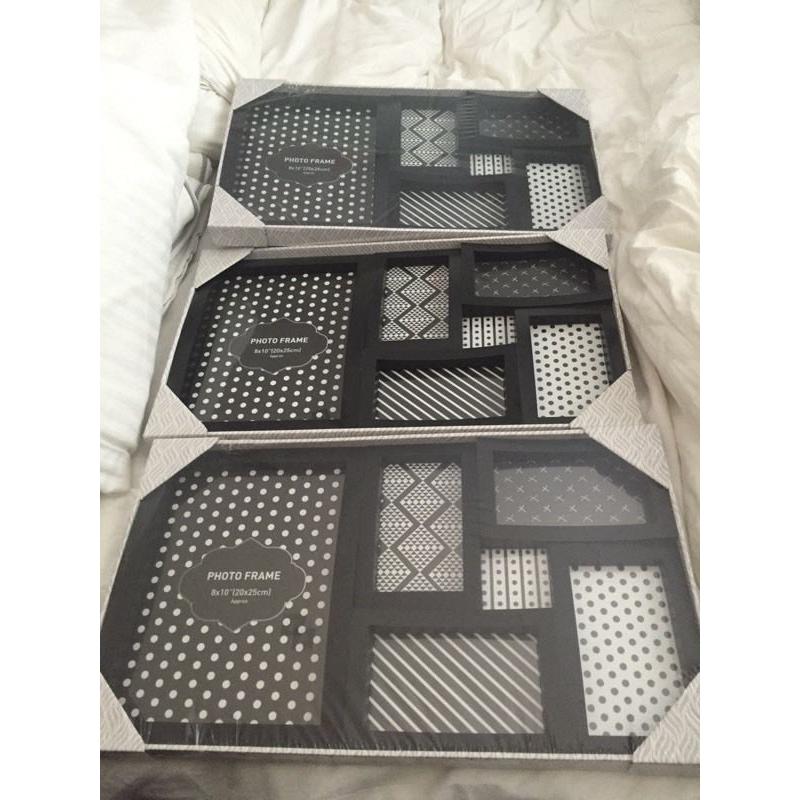 3 X Black Picture Frames