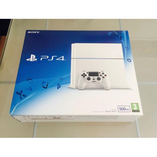 Playstation 4 (Glacier White) 500GB & *4 Games*