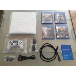 Playstation 4 (Glacier White) 500GB & *4 Games*