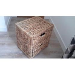 SMALL 2 DRAWER WOVEN HYACINTH CHEST
