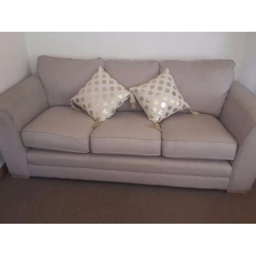 2x 3 seater beige sofas