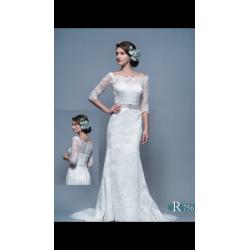 "White Rose" Ivory lace wedding gown, size 10-12