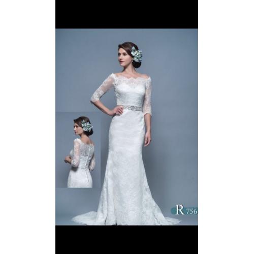 "White Rose" Ivory lace wedding gown, size 10-12