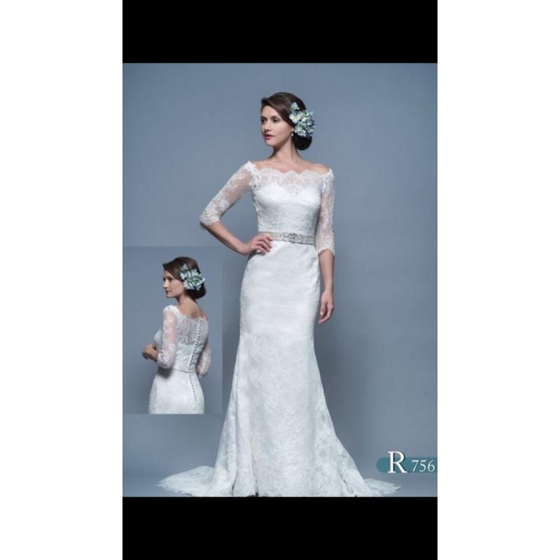 "White Rose" Ivory lace wedding gown, size 10-12