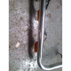 transit van roof bar with marker lights. stainless steel, with brackets for spot lamps