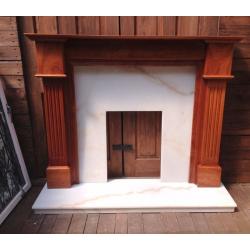 SOLID WOOD TIMBERFIREPLACE WITH MARBLE SURROUND