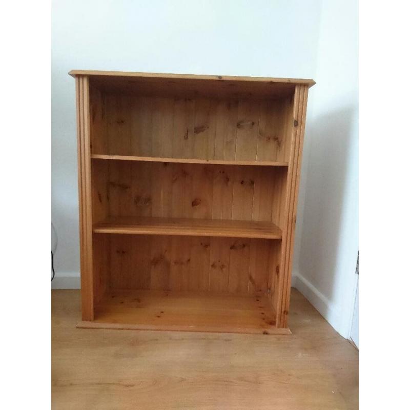 Bookcase / shelving unit, honey pine, real solid wood
