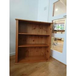 Bookcase / shelving unit, honey pine, real solid wood