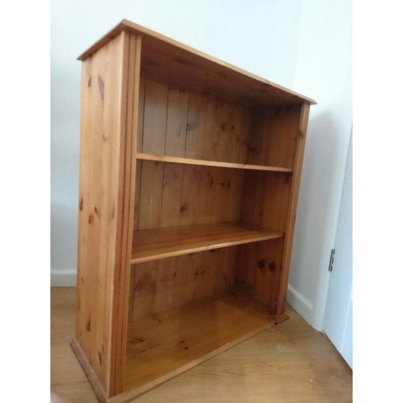 Bookcase / shelving unit, honey pine, real solid wood