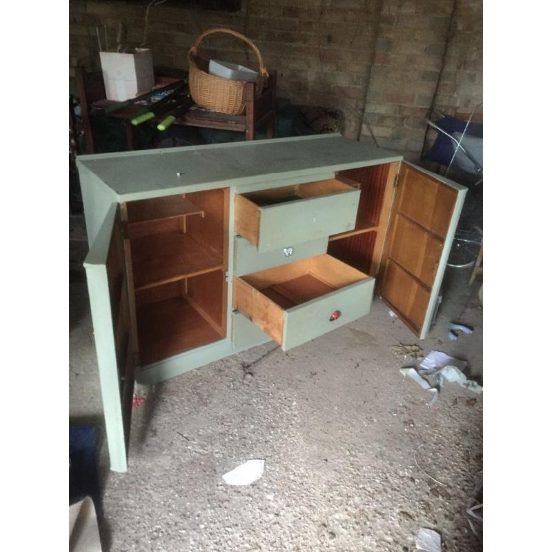 Solid Oak Heavy Sideboard - Need stripping down and restoring