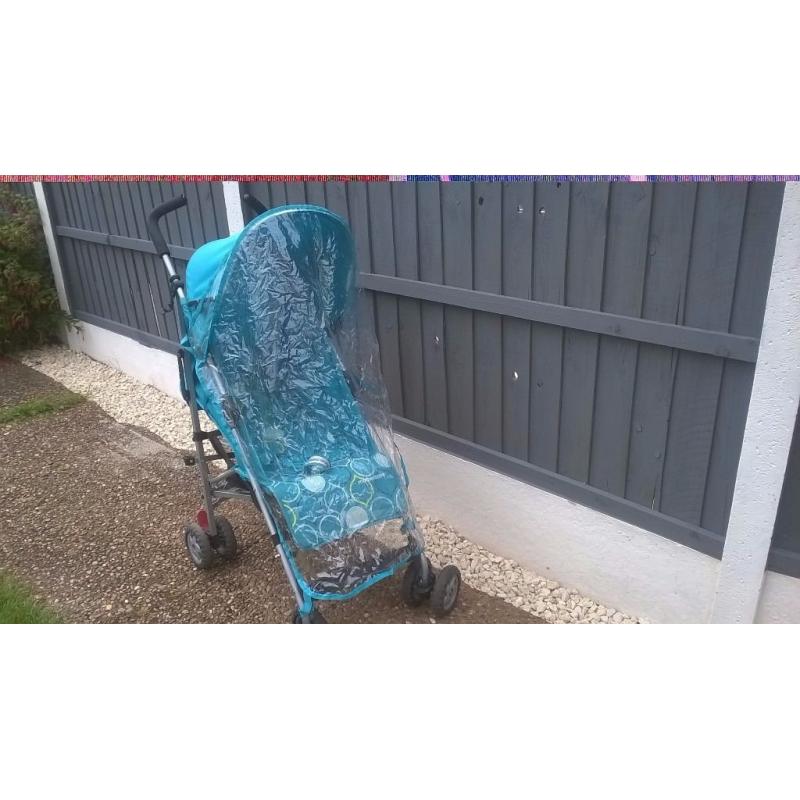 NICE CLEAN MOTHER CARE NANU STROLLER WITH MATCHING RAIN COVER
