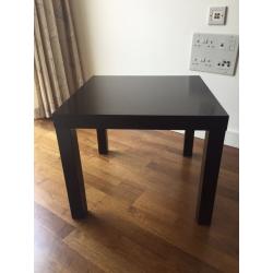 Two IKEA side tables in black