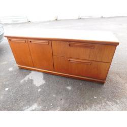 Retro teak sideboard, TV Entertainment unit, 2 drawers, cupboard, used but tidy
