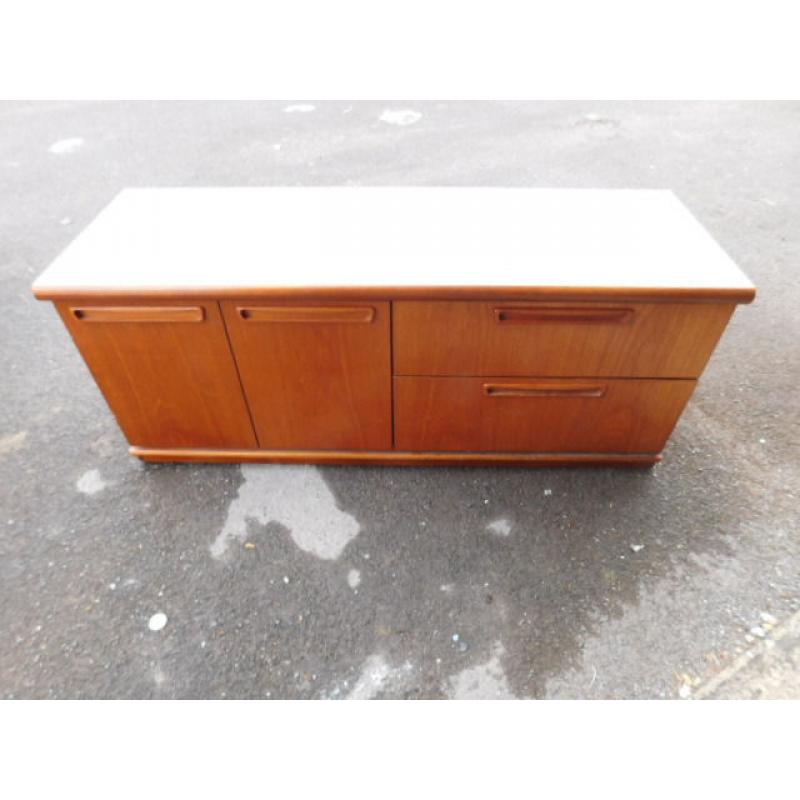 Retro teak sideboard, TV Entertainment unit, 2 drawers, cupboard, used but tidy