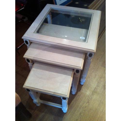 Nest of Tables with glass on top table , feel free to view