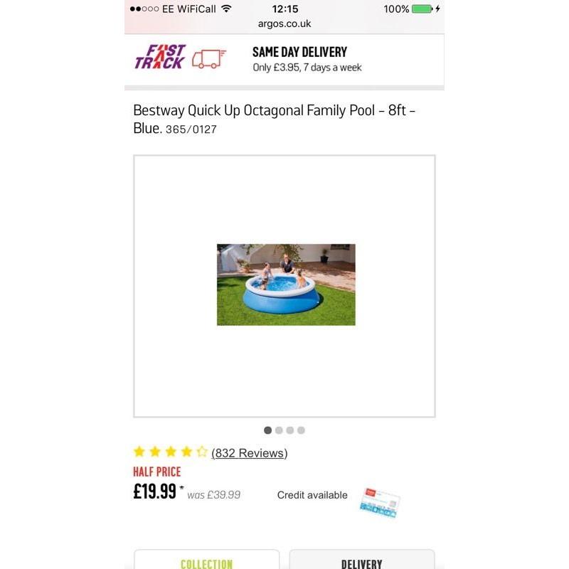 8ft Inflatable pool