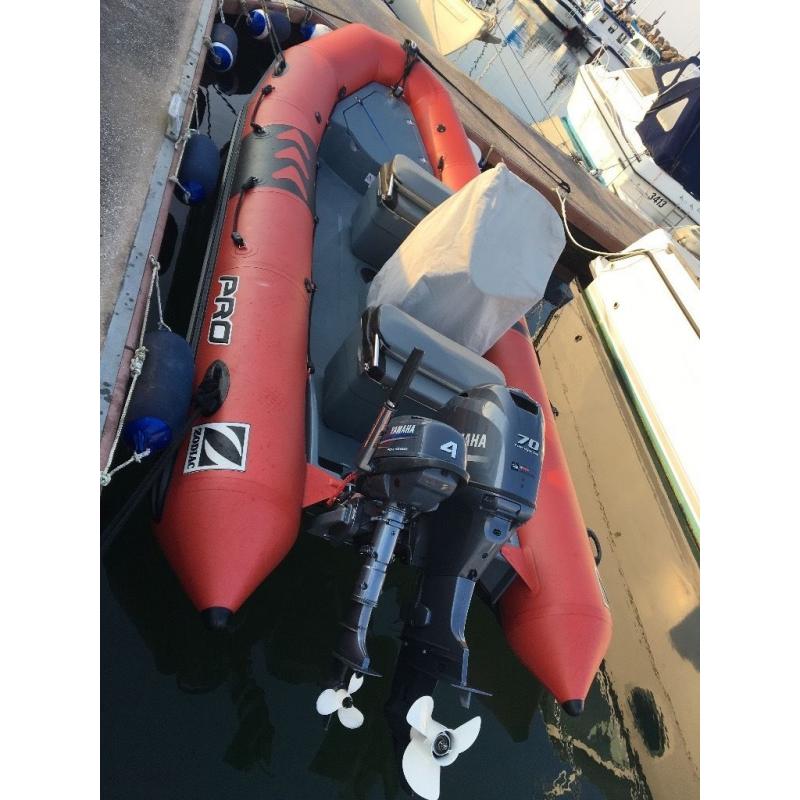 Zodiac Pro 550 RIB with 70HP & 4HP Yamaha 4 stroke outboards