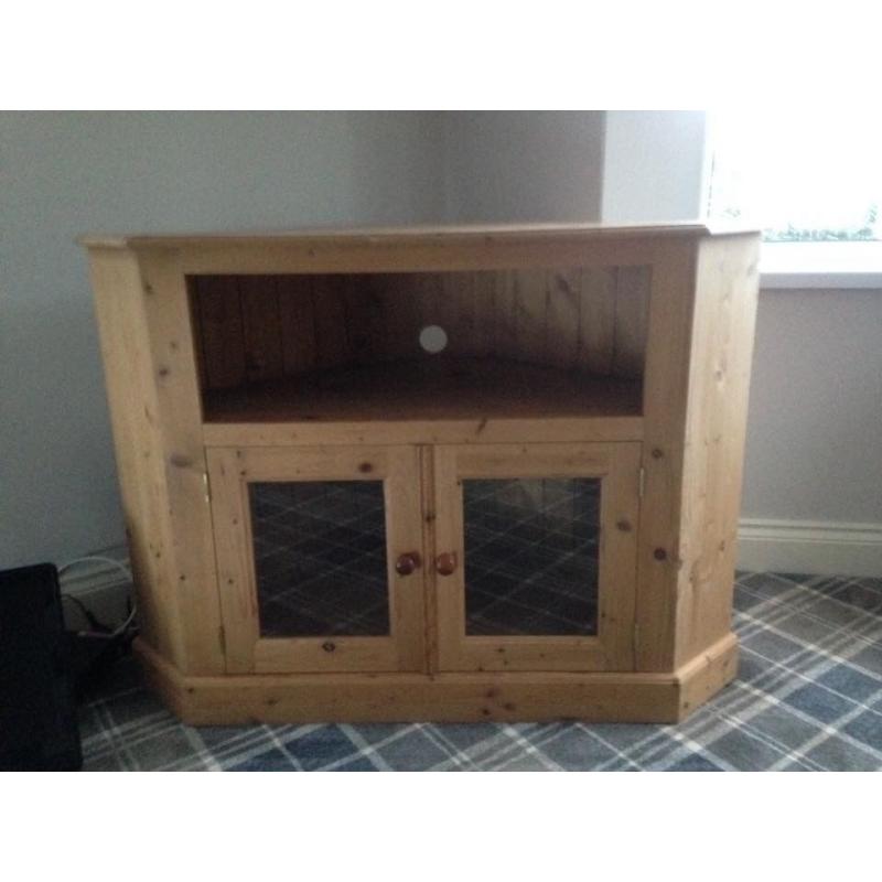 Large pine tv unit