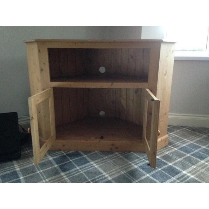 Large pine tv unit