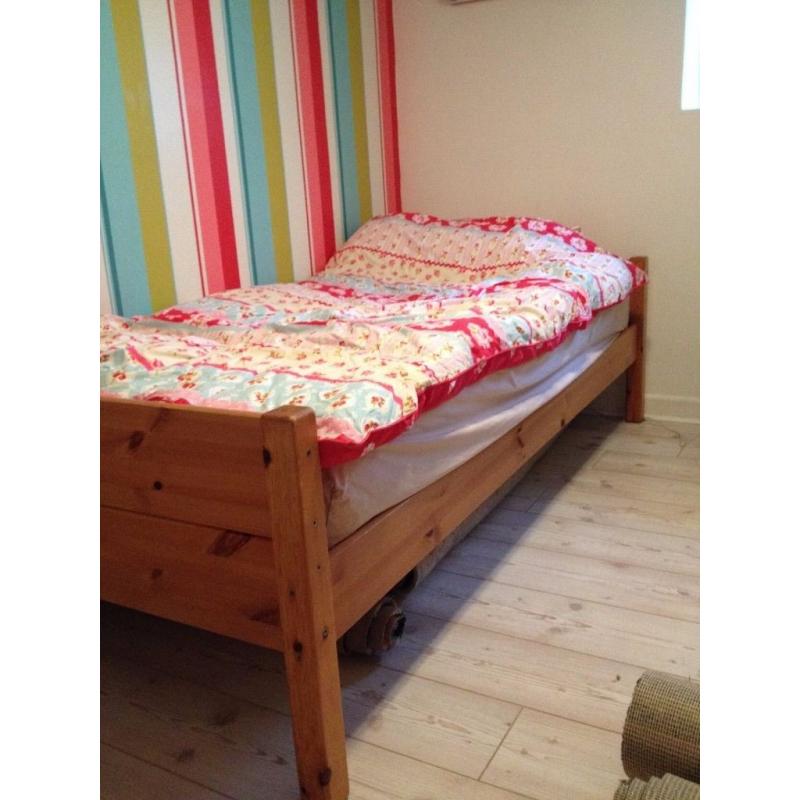 Single wooden bed frame solid