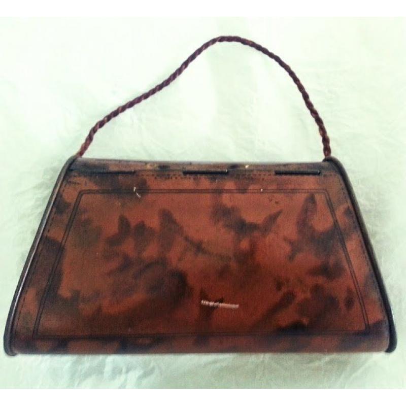 ANTIQUE TOFFEE TIN IN THE SHAPE OF A BAG