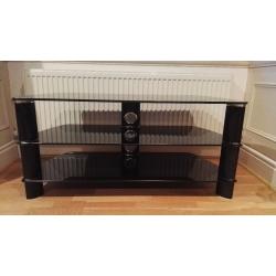 Black glass TV stand