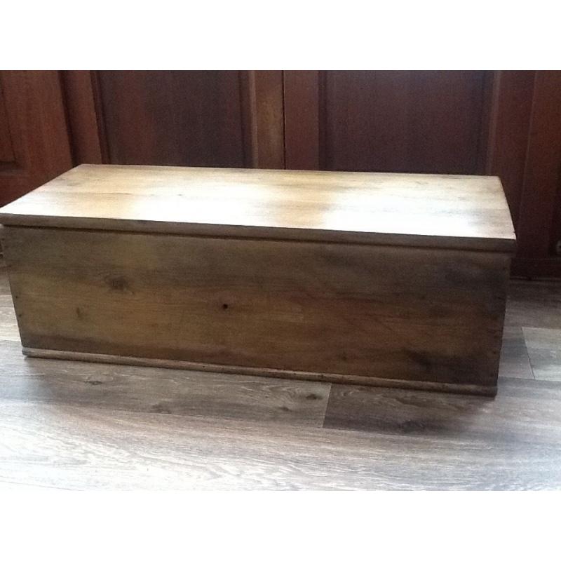 Antique pine kist chest blanket box trunk, coffee table, toy storage