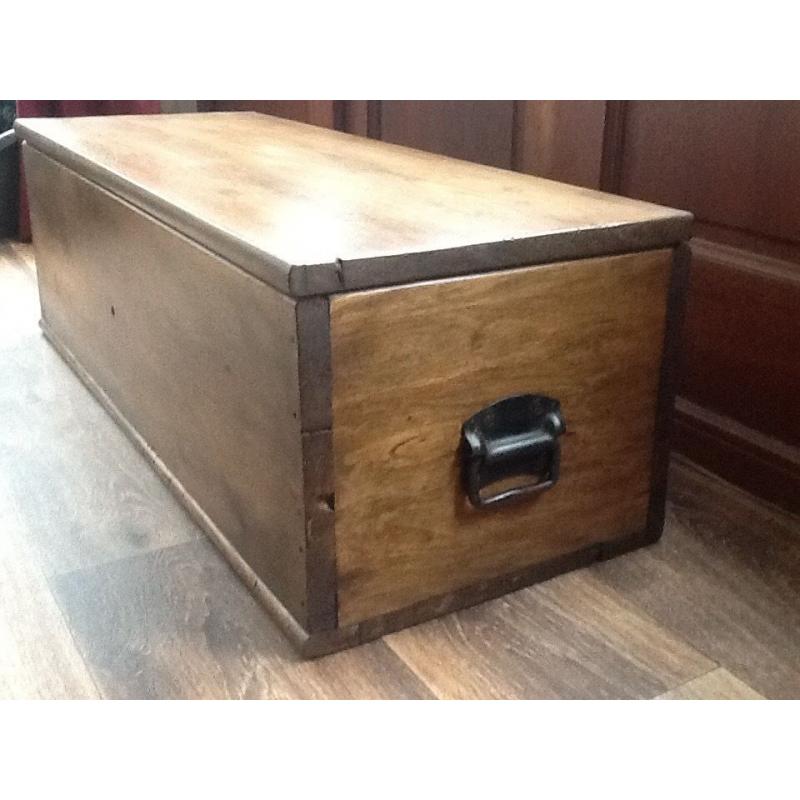 Antique pine kist chest blanket box trunk, coffee table, toy storage