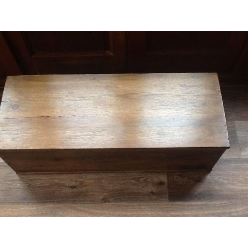 Antique pine kist chest blanket box trunk, coffee table, toy storage