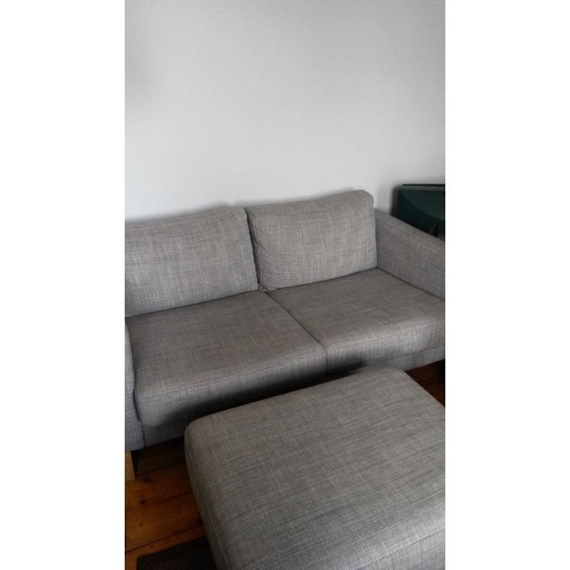 IKEA Karlstad 2 seater sofa, armchair and footstool/pouffe.