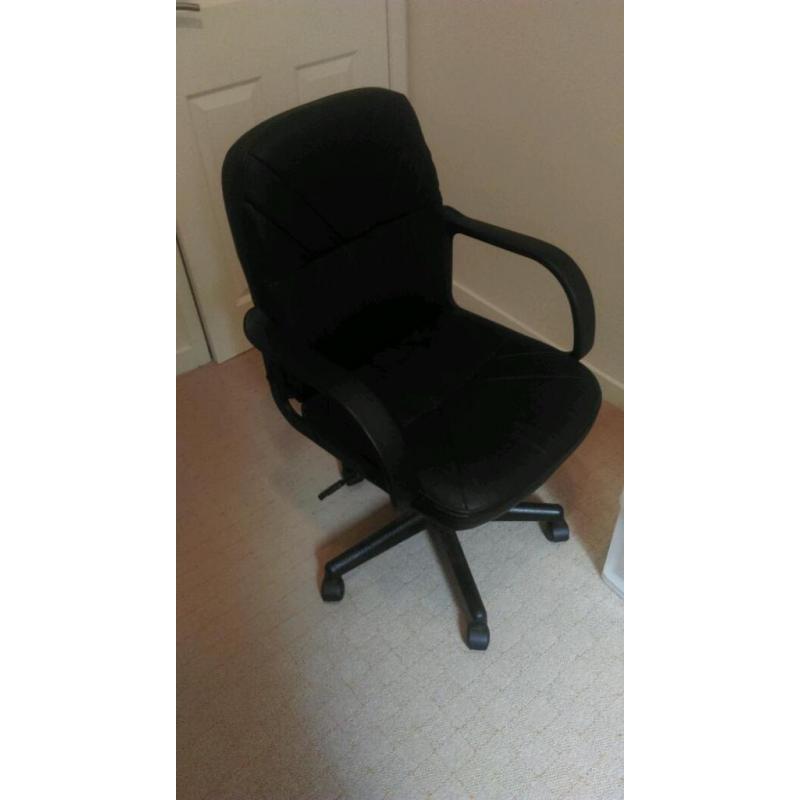 Black leather desk chair